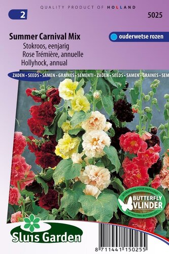 Alcea Rosea stokroos zaden Summer Mix