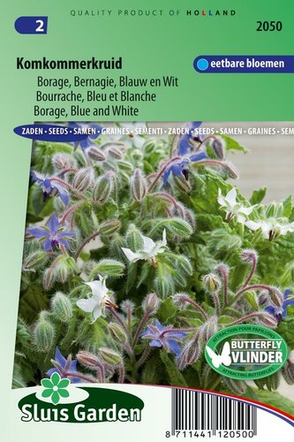 Borage zaden blauw en wit