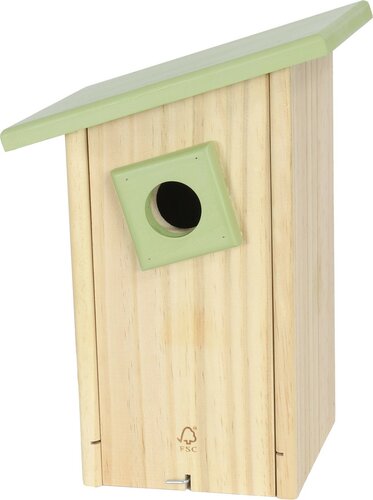 Mezenkast hout schuindak licht groen