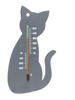 Nature Muurthermometer grijs kat