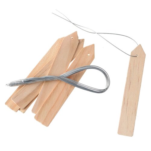 Nature plantenetiketten hout 10 cm - afbeelding 2