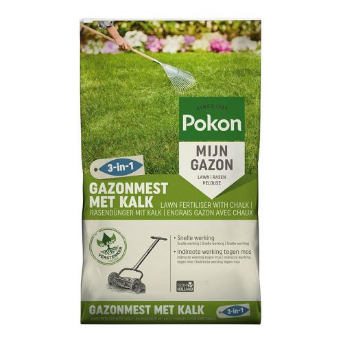 Pokon gazonmest met kalk 3-in-1 30 m2