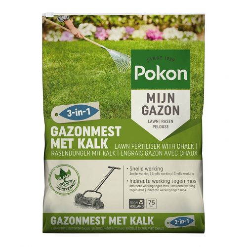 Pokon gazonmest met kalk 3-in-1 75 m2