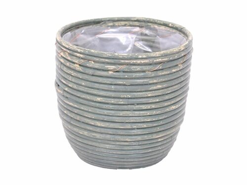 Van der Leeden rotan pot streep 15 cm olijf