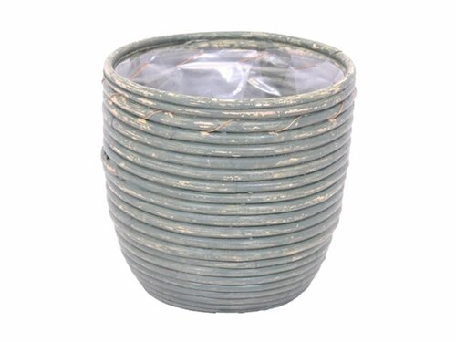 Van der Leeden rotan pot streep 20 cm olijf