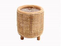 Van der Leeden rotan webbing bloempot 14 cm naturel