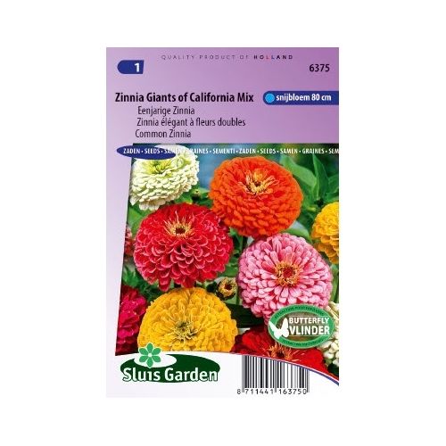 Zinnia Elegans zaden Giants of California mix