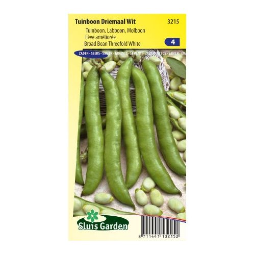 Tuinboon zaden Driemaal Wit 180 gram