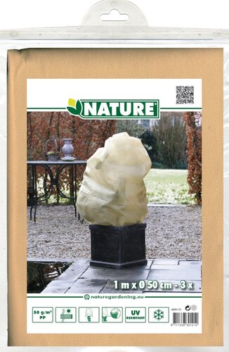 Nature winterafdekhoes met koord H1 m x D50 cm beige - afbeelding 1